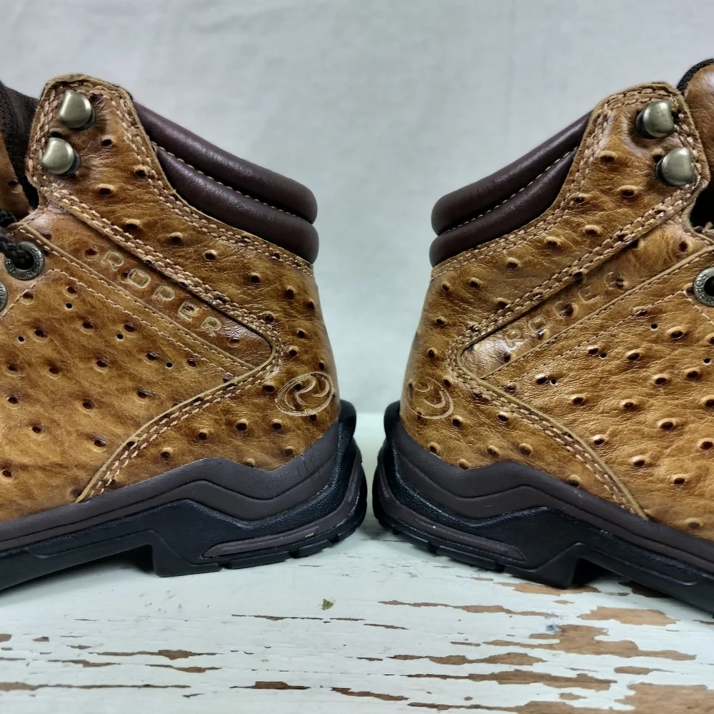 Roper Leather Ostrich Kiltie Boots - Picture 7 of 10